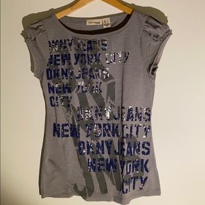 DKNY Grey Tee Sz Small